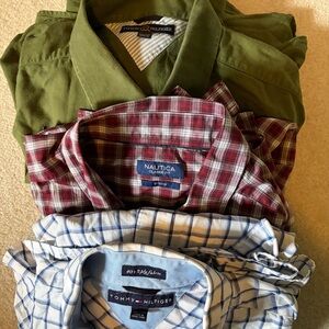 3 Y2K Men’s Button Up Long Sleeve Shirts Size XXL